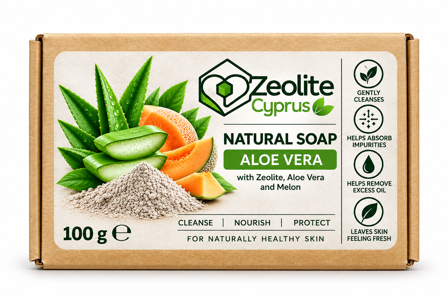 Zeolite Natural Soap – Aloe Vera - Image 2