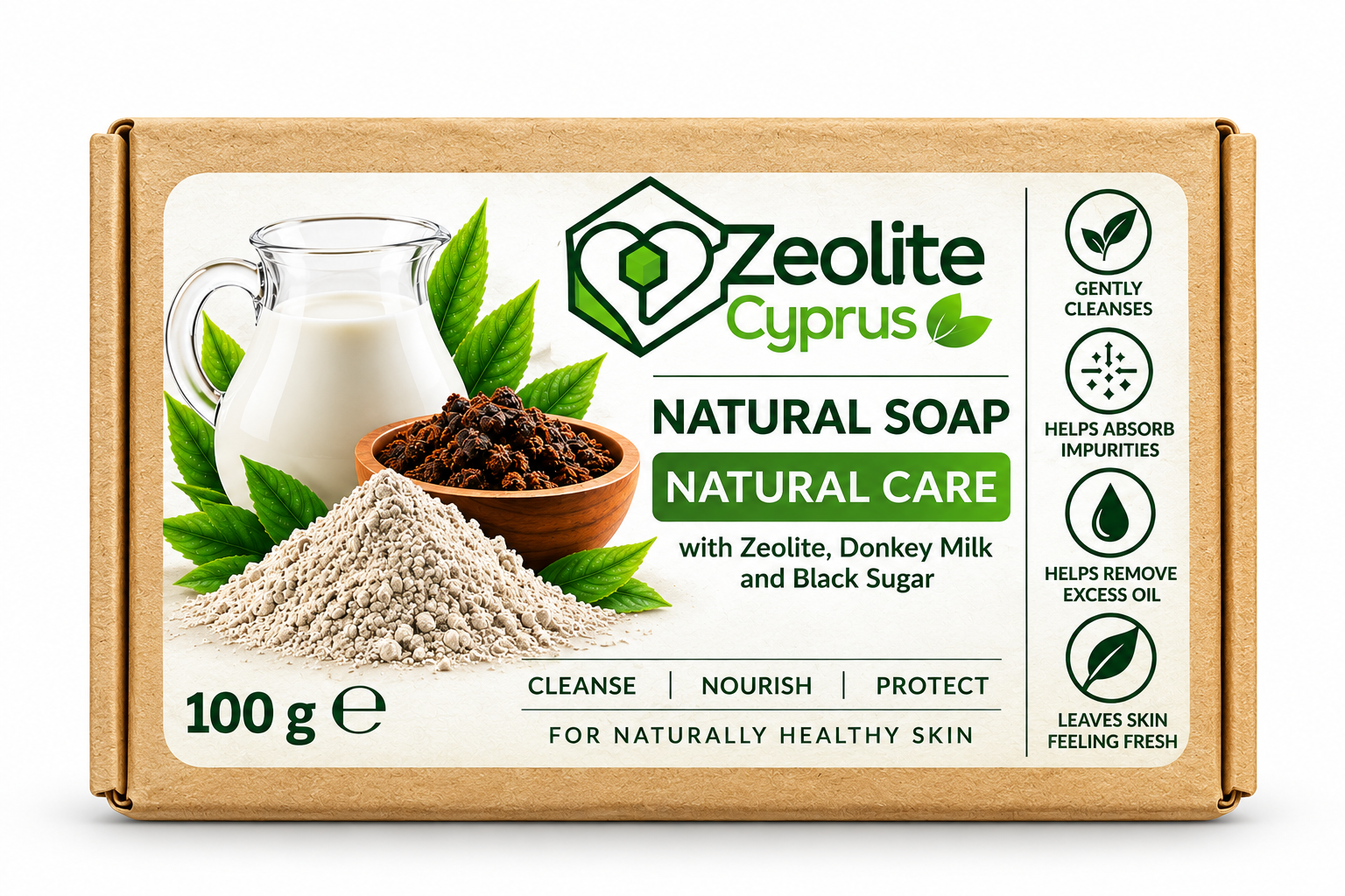 Zeolite Natural Soap – Donkey Milk & Black Sugar - Image 2