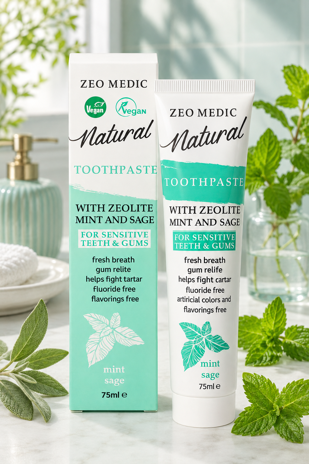 Zeo Medic Natural Toothpaste – Mint and Sage