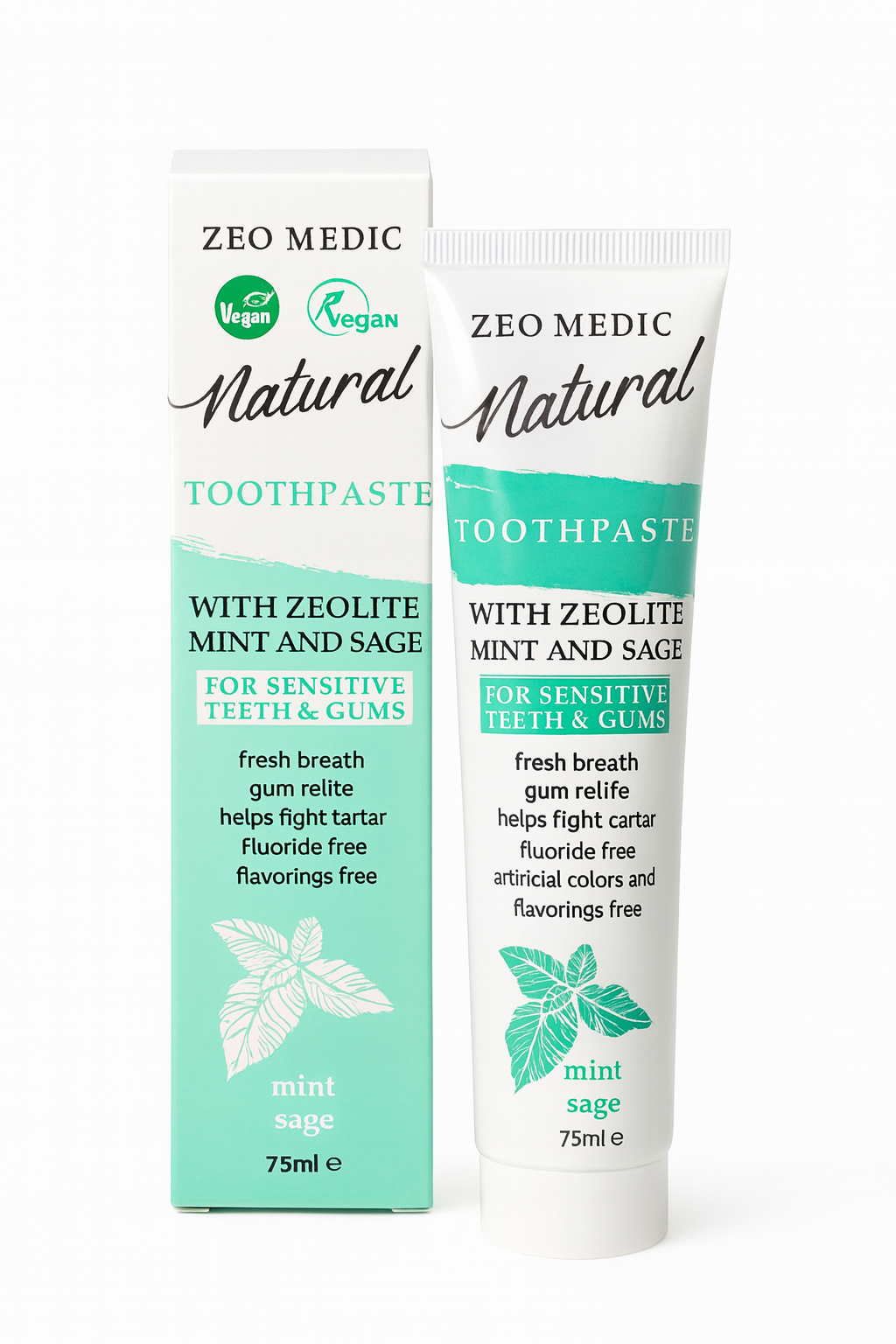 Zeo Medic Natural Toothpaste – Mint and Sage - Image 2